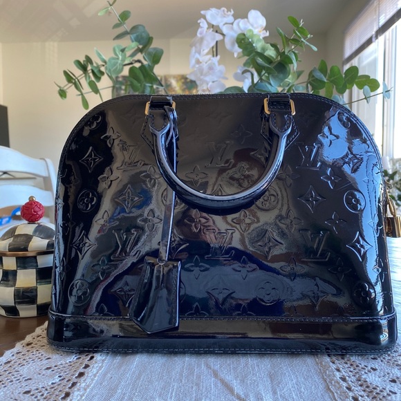 Louis Vuitton Handbags - Louis Vuitton M91443 Alma PM Navy Blue Vernis Bag